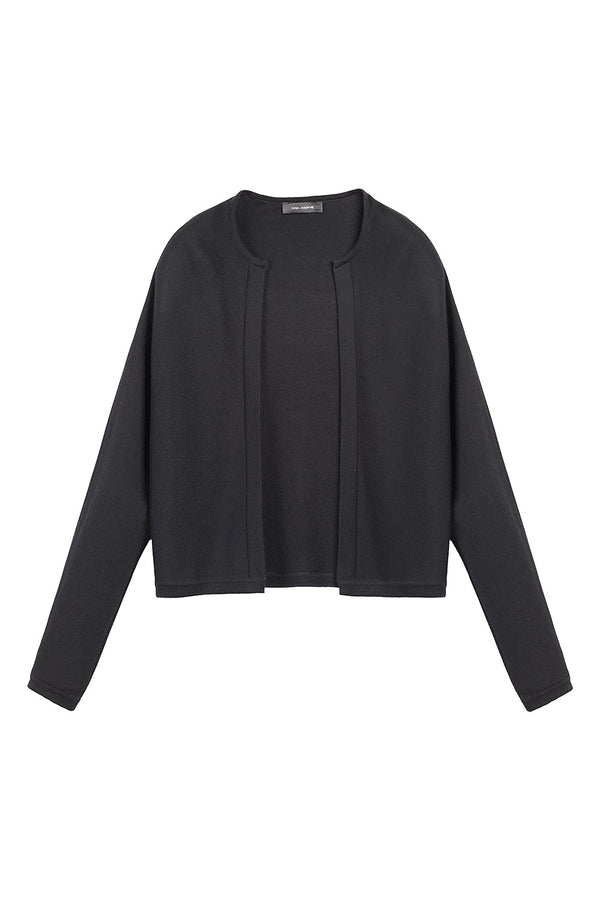 コップコピーヌ　cop.copine 黒 ウール ロングコート COP COPINE コップコピーヌ 【lay1338M】 ノーカラーウール